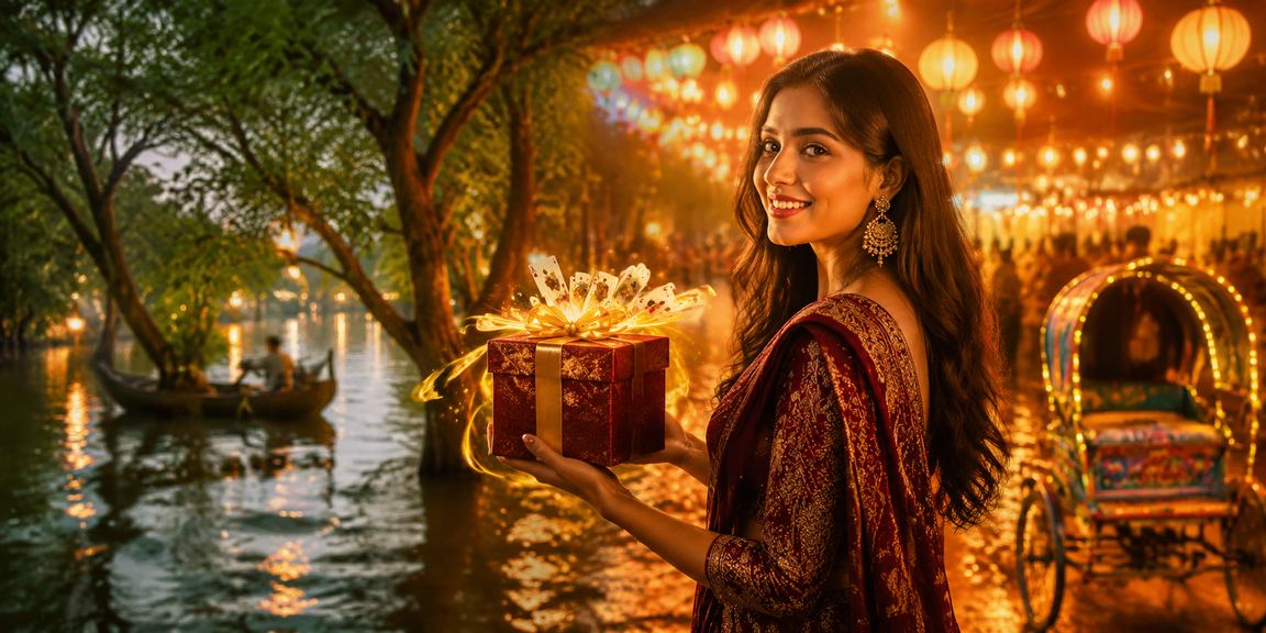 ঢাকার নৈশ বাজারে টিন পাটি খেলার দৃশ্য
